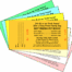 Set of colorful raffle tickets for a pet rescue event titled "Save a Furry Friend Family Day." Prizes include cash, with details on donation and drawing date.