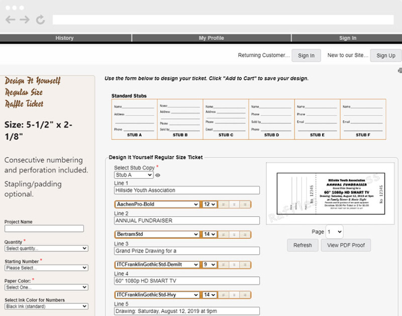 Easy & Affordable Raffle Tickets, shipped in 24 hours!