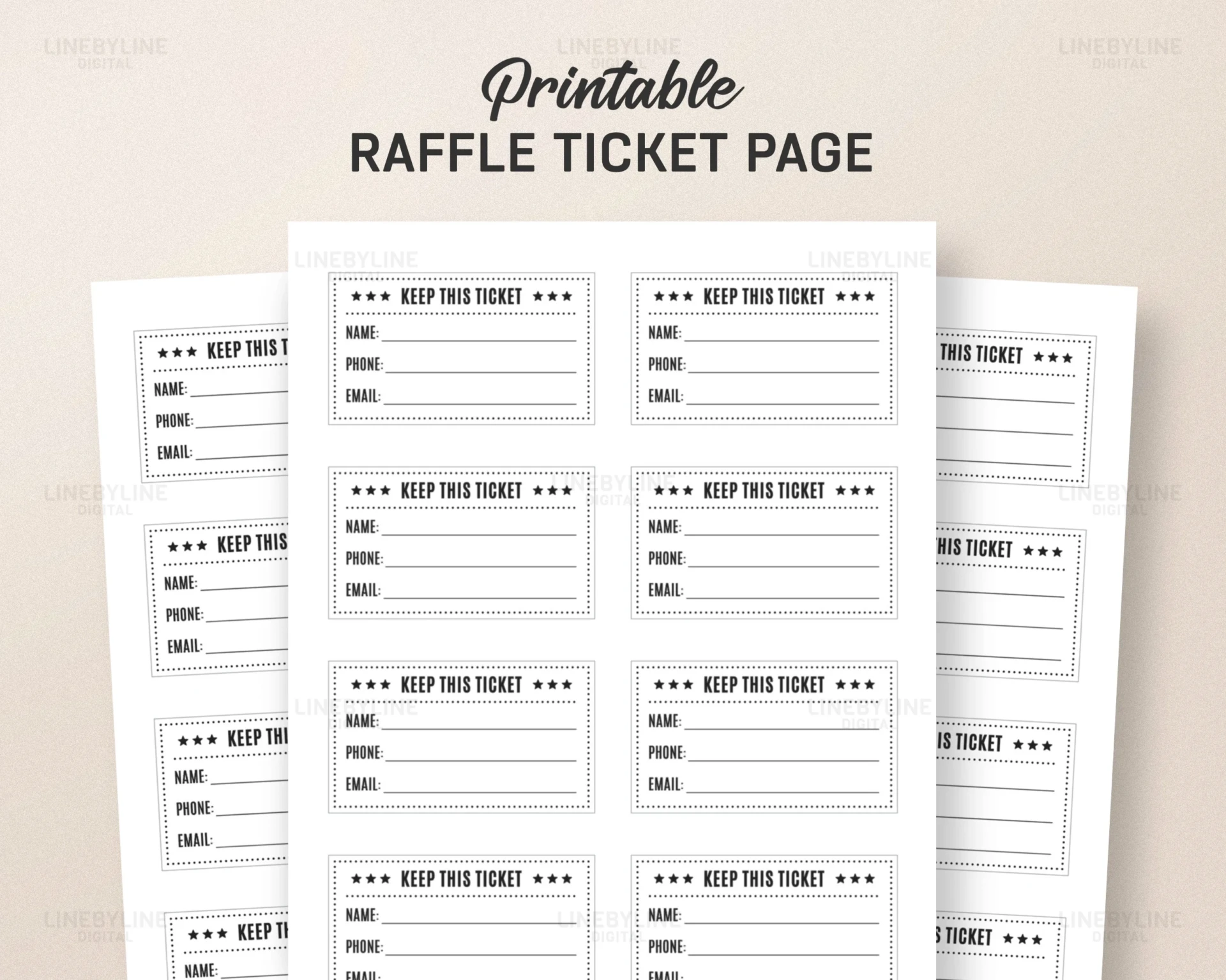 Printable Blank Raffle Tickets