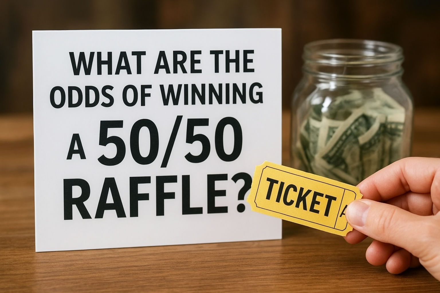 What are the odds of winning a 5050 raffle